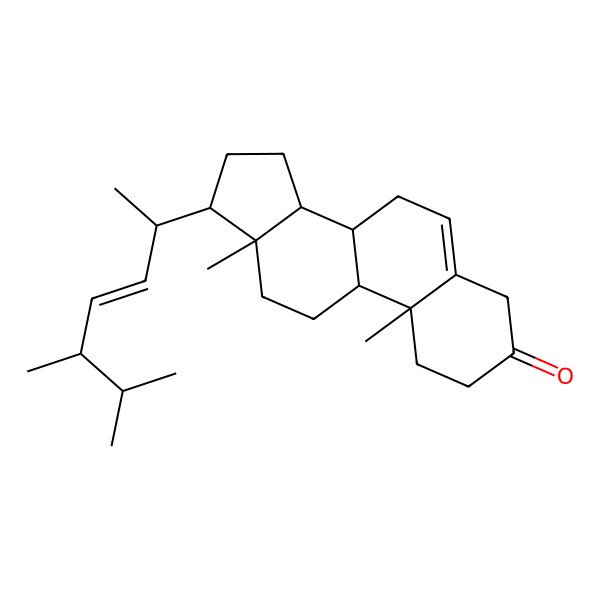 2D Structure of 17-(5,6-Dimethylhept-3-en-2-yl)-10,13-dimethyl-1,2,4,7,8,9,11,12,14,15,16,17-dodecahydrocyclopenta[a]phenanthren-3-one