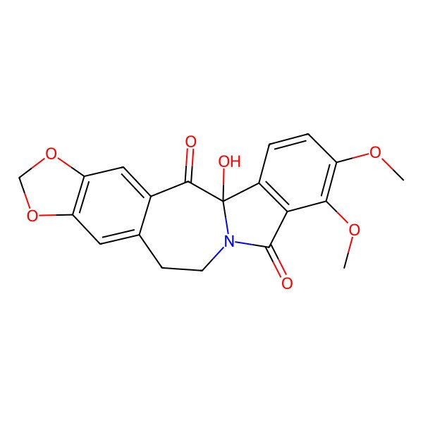 2D Structure of (3S)-3-hydroxy-7,8-dimethoxy-17,19-dioxa-11-azapentacyclo[12.7.0.03,11.04,9.016,20]henicosa-1(21),4(9),5,7,14,16(20)-hexaene-2,10-dione