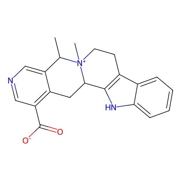 2D Structure of 13,14-Dimethyl-3,17-diaza-13-azoniapentacyclo[11.8.0.02,10.04,9.015,20]henicosa-2(10),4,6,8,15,17,19-heptaene-19-carboxylate