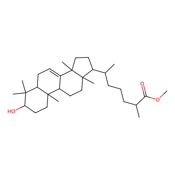 2D Structure of methyl (2R,6R)-6-[(3S,5R,9S,10R,13S,14S,17S)-3-hydroxy-4,4,10,13,14-pentamethyl-2,3,5,6,9,11,12,15,16,17-decahydro-1H-cyclopenta[a]phenanthren-17-yl]-2-methylheptanoate