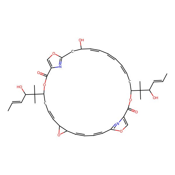 2D Structure of 20-Hydroxy-12,28-bis(3-hydroxy-2-methylhex-4-en-2-yl)-7,13,17,29,33-pentaoxa-34,35-diazatetracyclo[29.2.1.115,18.06,8]pentatriaconta-1(34),2,4,9,15,18(35),21,23,25,31-decaene-14,30-dione