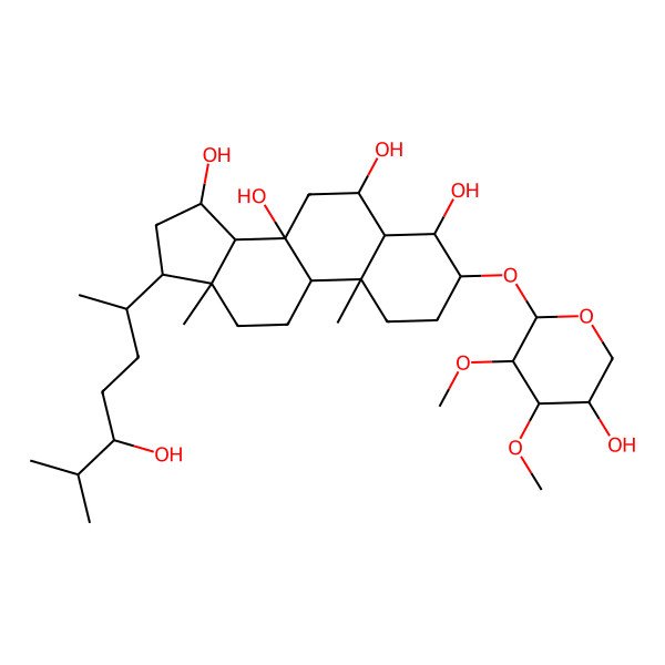 2D Structure of (20r,24s)-3-O-(2,3-di-O-methyl-beta-d-xylopyranosyl)-5alpha-cholestan-3beta,4beta,6beta,8,15alpha,24-hexaol