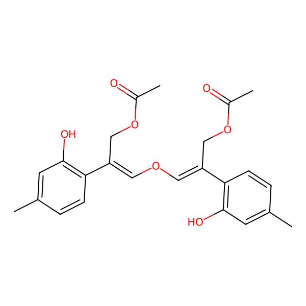 2D Structure of [(Z)-3-[(Z)-3-acetyloxy-2-(2-hydroxy-4-methylphenyl)prop-1-enoxy]-2-(2-hydroxy-4-methylphenyl)prop-2-enyl] acetate
