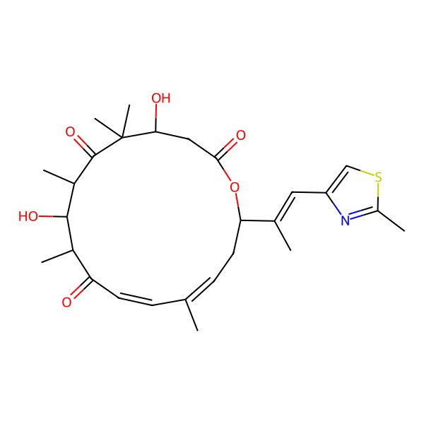 2D Structure of (4S,7R,8S,9R,11E,13Z,16S)-4,8-dihydroxy-5,5,7,9,13-pentamethyl-16-[(E)-1-(2-methyl-1,3-thiazol-4-yl)prop-1-en-2-yl]-1-oxacyclohexadeca-11,13-diene-2,6,10-trione