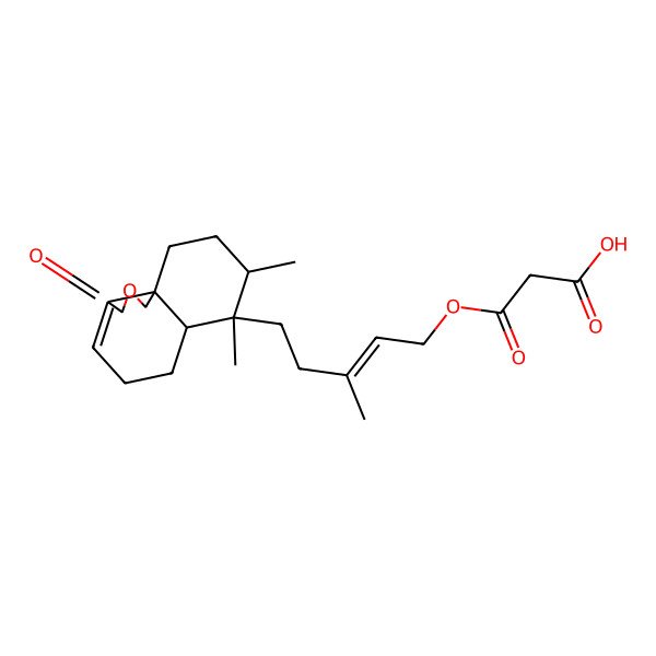 2D Structure of 3-[(E)-5-[(6aR,7S,8R,10aS)-7,8-dimethyl-3-oxo-5,6,6a,8,9,10-hexahydro-1H-benzo[d][2]benzofuran-7-yl]-3-methylpent-2-enoxy]-3-oxopropanoic acid