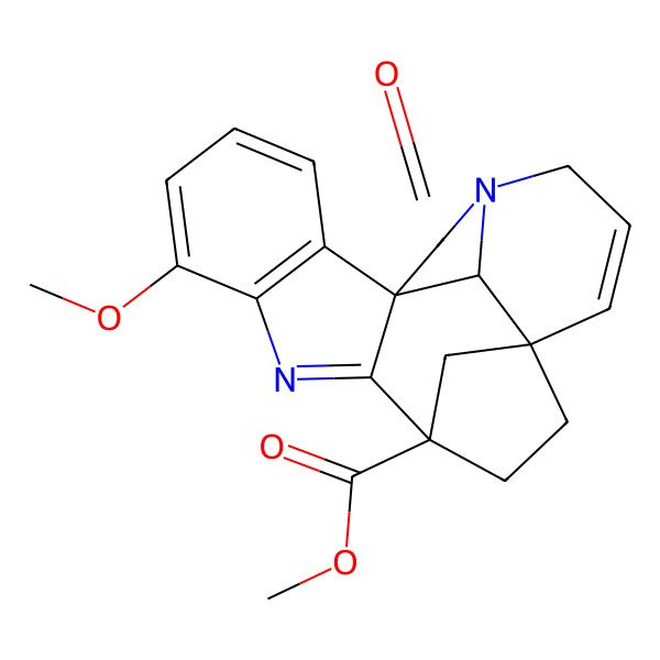 2D Structure of methyl (1S,10S,13S,20R)-6-methoxy-18-oxo-8,17-diazahexacyclo[11.6.1.110,13.01,9.02,7.017,20]henicosa-2(7),3,5,8,14-pentaene-10-carboxylate