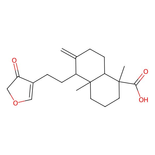 2D Structure of (1S,4aR,5S,8aR)-1,4a-dimethyl-6-methylidene-5-[2-(4-oxofuran-3-yl)ethyl]-3,4,5,7,8,8a-hexahydro-2H-naphthalene-1-carboxylic acid
