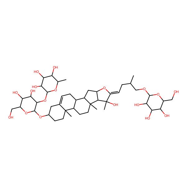 2D Structure of 2-[4,5-Dihydroxy-6-(hydroxymethyl)-2-[[7-hydroxy-7,9,13-trimethyl-6-[3-methyl-4-[3,4,5-trihydroxy-6-(hydroxymethyl)oxan-2-yl]oxybutylidene]-5-oxapentacyclo[10.8.0.02,9.04,8.013,18]icos-18-en-16-yl]oxy]oxan-3-yl]oxy-6-methyloxane-3,4,5-triol