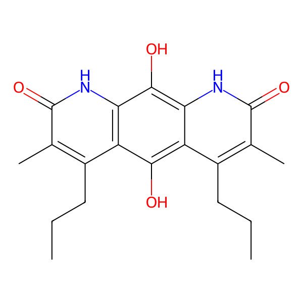 2D Structure of 5,10-Dihydroxy-3,7-dimethyl-4,6-dipropyl-1,9-dihydropyrido[3,2-g]quinoline-2,8-dione