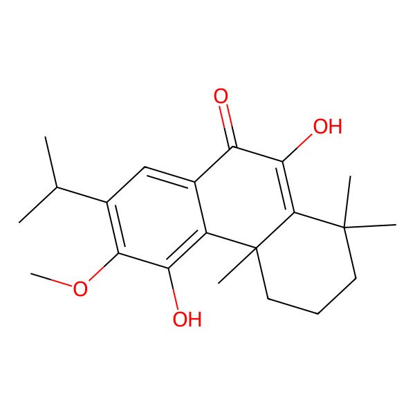 2D Structure of 5,10-dihydroxy-6-methoxy-1,1,4a-trimethyl-7-propan-2-yl-3,4-dihydro-2H-phenanthren-9-one