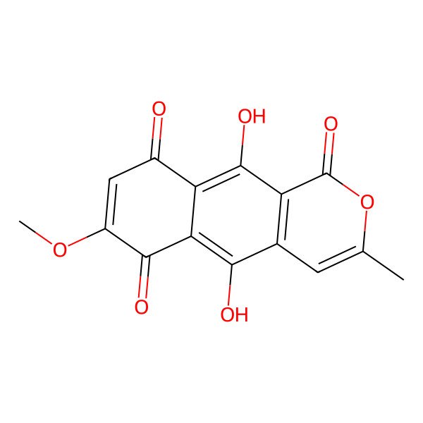 2D Structure of 5,10-dihydroxy-7-methoxy-3-methylbenzo[g]isochromene-1,6,9-trione