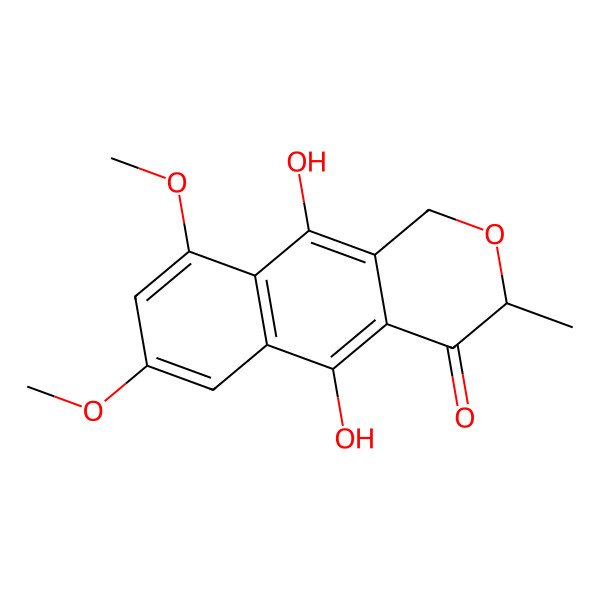2D Structure of 5,10-dihydroxy-7,9-dimethoxy-3-methyl-1H-benzo[g]isochromen-4-one