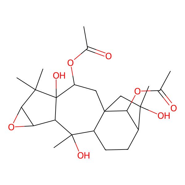 2D Structure of 5,10,16-Trihydroxy-2,3-epoxygrayanotoxane-6,14-diyl diacetate