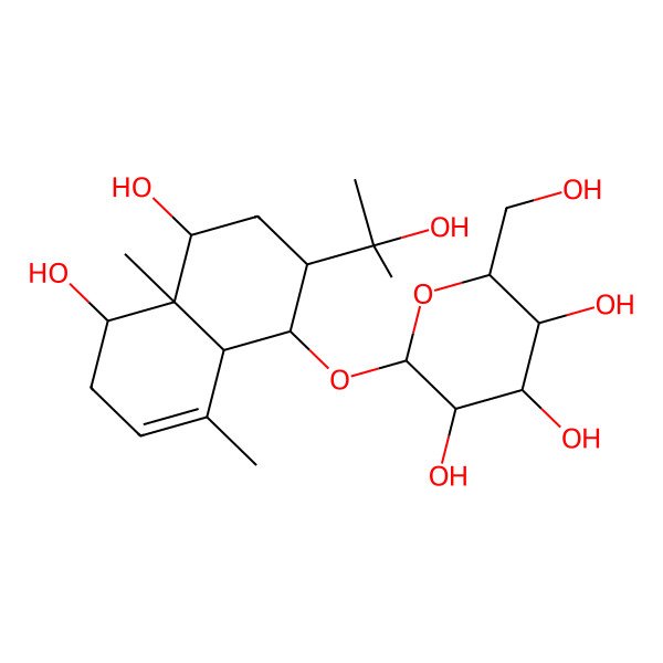 2D Structure of 2-[[4,5-dihydroxy-2-(2-hydroxypropan-2-yl)-4a,8-dimethyl-2,3,4,5,6,8a-hexahydro-1H-naphthalen-1-yl]oxy]-6-(hydroxymethyl)oxane-3,4,5-triol