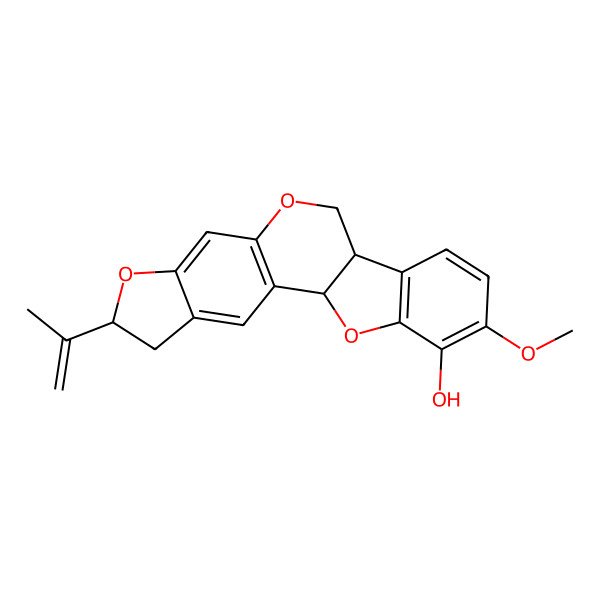 2D Structure of 17-Methoxy-6-prop-1-en-2-yl-7,11,20-trioxapentacyclo[11.7.0.02,10.04,8.014,19]icosa-2(10),3,8,14(19),15,17-hexaen-18-ol