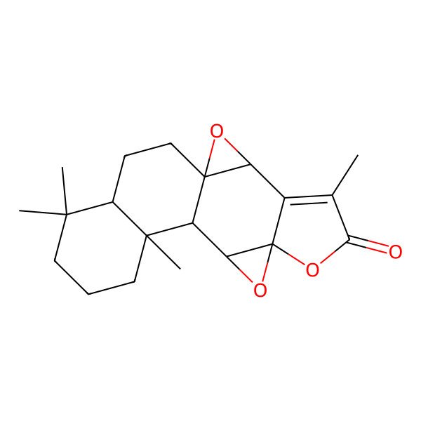 2D Structure of 5,12,16,16-Tetramethyl-2,7,9-trioxahexacyclo[9.8.0.01,3.04,8.08,10.012,17]nonadec-4-en-6-one