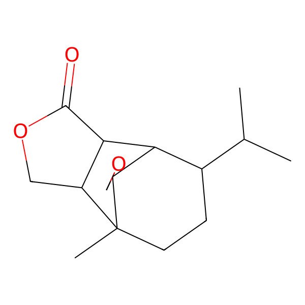 2D Structure of (1R,2S,6R,7S,10R,11R)-7-methyl-10-propan-2-ylspiro[4-oxatricyclo[5.3.1.02,6]undecane-11,2'-oxirane]-3-one