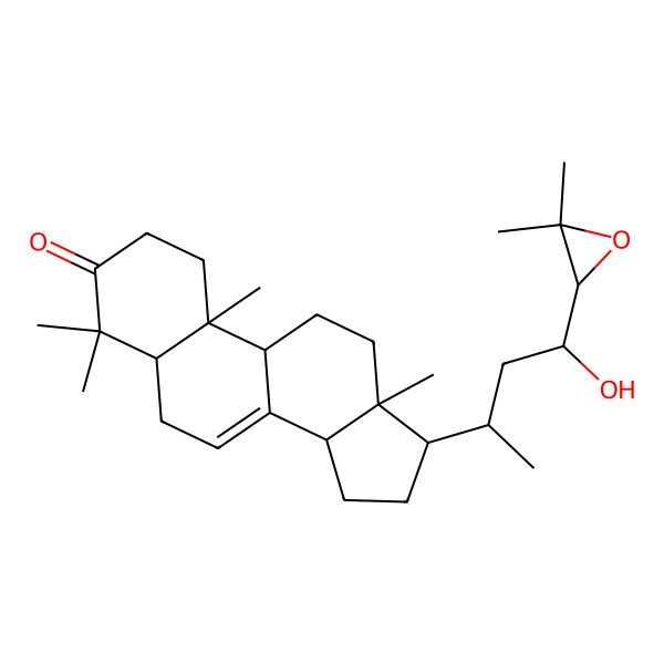 2D Structure of 17-[4-(3,3-dimethyloxiran-2-yl)-4-hydroxybutan-2-yl]-4,4,10,13-tetramethyl-2,5,6,9,11,12,14,15,16,17-decahydro-1H-cyclopenta[a]phenanthren-3-one