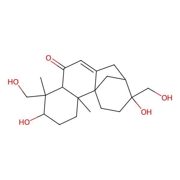 2D Structure of 5,13-Dihydroxy-6,13-bis(hydroxymethyl)-2,6-dimethyltetracyclo[10.3.1.01,10.02,7]hexadec-9-en-8-one
