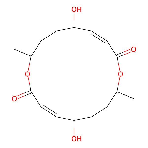 2D Structure of 5,13-Dihydroxy-8,16-dimethyl-1,9-dioxacyclohexadeca-3,11-diene-2,10-dione