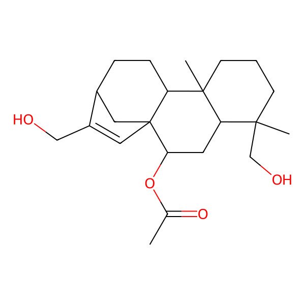 2D Structure of [5,14-Bis(hydroxymethyl)-5,9-dimethyl-2-tetracyclo[11.2.1.01,10.04,9]hexadec-14-enyl] acetate
