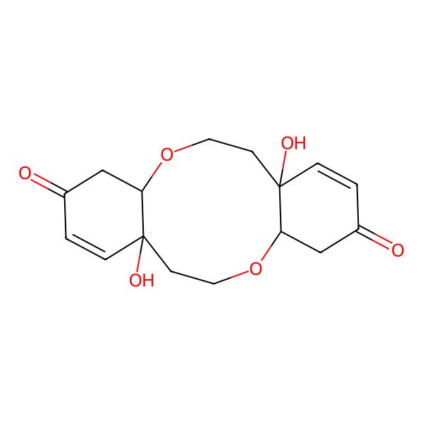 2D Structure of 5,14-Dihydroxy-2,11-dioxatricyclo[12.4.0.05,10]octadeca-6,15-diene-8,17-dione