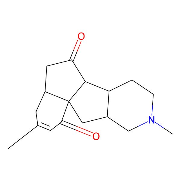 2D Structure of 5,14-Dimethyl-5-azatetracyclo[7.7.0.01,12.03,8]hexadec-14-ene-10,16-dione