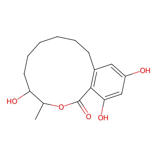 2D Structure of 5,14,16-Trihydroxy-4-methyl-3-oxabicyclo[10.4.0]hexadeca-1(12),13,15-trien-2-one