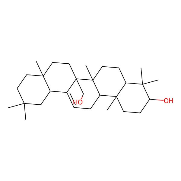 2D Structure of (3R,4aR,6aR,6bR,8aR,12aR,14aR,14bR)-6b-(hydroxymethyl)-4,4,6a,8a,11,11,14b-heptamethyl-1,2,3,4a,5,6,7,8,9,10,12,12a,14,14a-tetradecahydropicen-3-ol