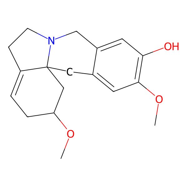 2D Structure of 5,16-Dimethoxy-10-azatetracyclo[8.7.0.01,13.03,8]heptadeca-3,5,7,13-tetraen-6-ol