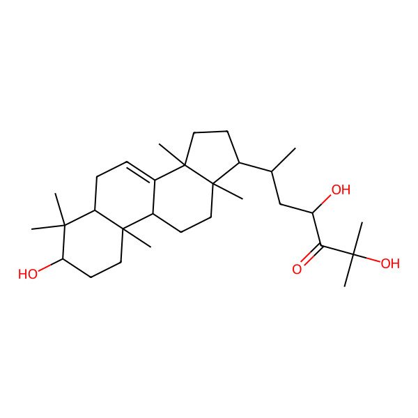 2D Structure of 2,4-dihydroxy-6-(3-hydroxy-4,4,10,13,14-pentamethyl-2,3,5,6,9,11,12,15,16,17-decahydro-1H-cyclopenta[a]phenanthren-17-yl)-2-methylheptan-3-one