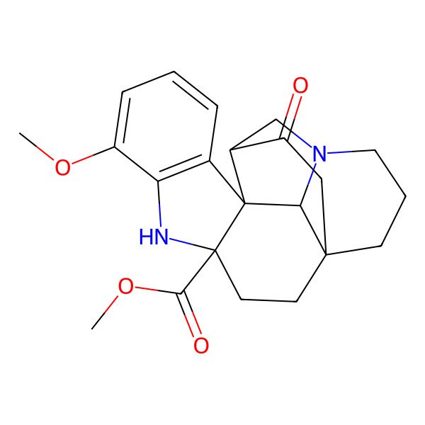 2D Structure of methyl (1R,4S,12R,13S,16R)-7-methoxy-17-oxo-5,14-diazahexacyclo[12.4.3.01,13.04,12.06,11.012,16]henicosa-6(11),7,9-triene-4-carboxylate