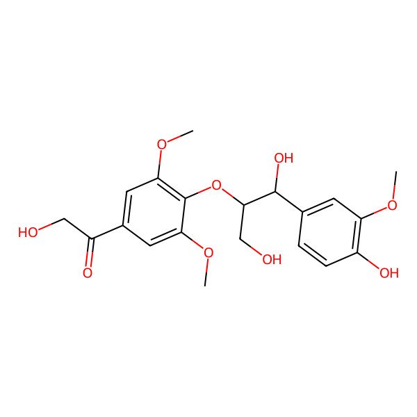 2D Structure of 1-[4-[1,3-Dihydroxy-1-(4-hydroxy-3-methoxyphenyl)propan-2-yl]oxy-3,5-dimethoxyphenyl]-2-hydroxyethanone