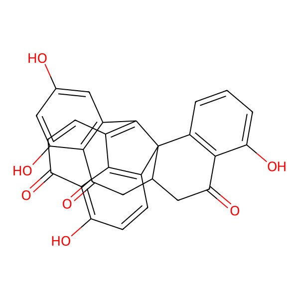 2D Structure of 7,15,17,26-Tetrahydroxyheptacyclo[19.7.1.02,11.02,20.03,8.014,19.025,29]nonacosa-1(29),3(8),4,6,14(19),15,17,20,22,25,27-undecaene-9,13,24-trione