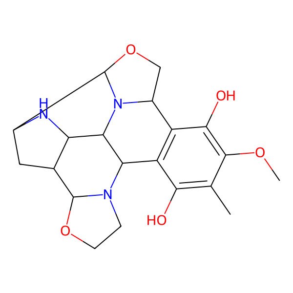 2D Structure of (1R,3R,6R,13R,18R,19S,23R)-9-methoxy-10-methyl-4,17-dioxa-2,14,22-triazaheptacyclo[11.10.0.02,6.03,21.07,12.014,18.019,23]tricosa-7(12),8,10-triene-8,11-diol