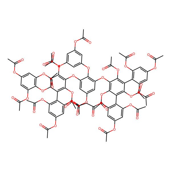 2D Structure of [3-Acetyloxy-5-[4-acetyloxy-2-[2,6-diacetyloxy-4-(2,4,6-triacetyloxyphenoxy)-3-(2,4,6-triacetyloxyphenyl)phenoxy]-6-[2,4,6-triacetyloxy-3,5-bis(2,4,6-triacetyloxyphenyl)phenoxy]phenoxy]phenyl] acetate