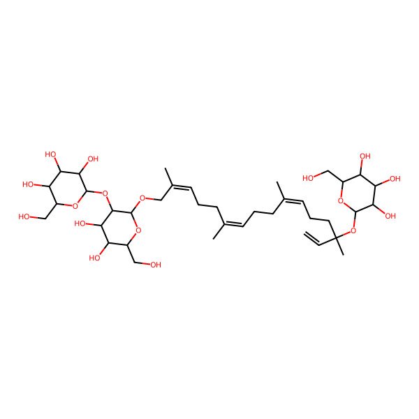 2D Structure of (2Z,6E,10E,14S)-14-(beta-D-Glucopyranosyloxy)-2,6,10,14-tetramethyl-2,6,10,15-hexadecatetraen-1-yl 2-O-beta-D-glucopyranosyl-beta-D-glucopyranoside