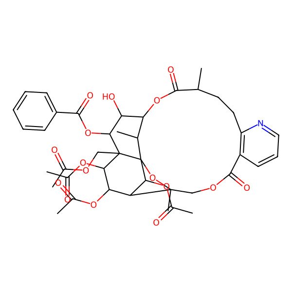 2D Structure of [22,23,25-Triacetyloxy-21-(acetyloxymethyl)-19-hydroxy-3,15,26-trimethyl-6,16-dioxo-2,5,17-trioxa-11-azapentacyclo[16.7.1.01,21.03,24.07,12]hexacosa-7(12),8,10-trien-20-yl] benzoate
