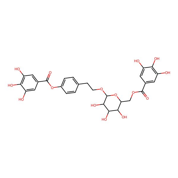 2D Structure of [3,4,5-Trihydroxy-6-[2-[4-(3,4,5-trihydroxybenzoyl)oxyphenyl]ethoxy]oxan-2-yl]methyl 3,4,5-trihydroxybenzoate