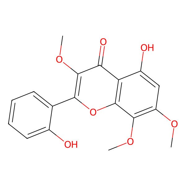 2D Structure of 5,2'-Dihydroxy-3,7,8-trimethoxyflavone