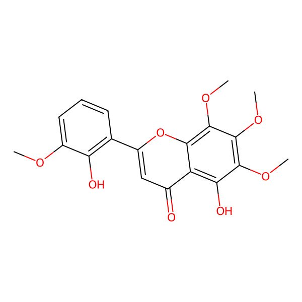 2D Structure of 5,2'-Dihydroxy-6,7,8,3'-tetramethoxy flavone