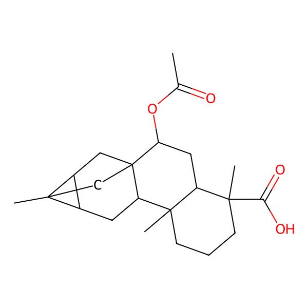 2D Structure of (1R,2S,4S,5S,9S,10S,12R,13R,14S)-2-acetyloxy-5,9,13-trimethylpentacyclo[11.2.1.01,10.04,9.012,14]hexadecane-5-carboxylic acid