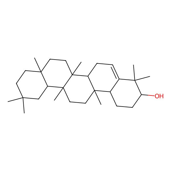 2D Structure of (3S,6aS,6aS,6bR,8aR,12aS,14aR,14bS)-4,4,6a,6b,8a,11,11,14a-octamethyl-1,2,3,6,6a,7,8,9,10,12,12a,13,14,14b-tetradecahydropicen-3-ol
