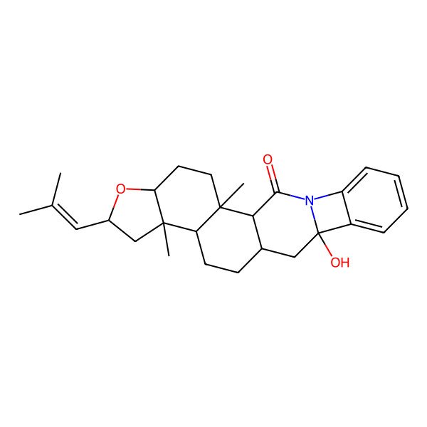 2D Structure of (1S,2S,5S,7R,9S,10R,13S)-15-hydroxy-2,9-dimethyl-7-(2-methylprop-1-enyl)-6-oxa-22-azahexacyclo[11.10.0.02,10.05,9.015,22.016,21]tricosa-16,18,20-trien-23-one
