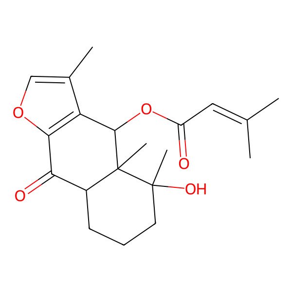 2D Structure of [(4S,4aR,5R,8aR)-5-hydroxy-3,4a,5-trimethyl-9-oxo-6,7,8,8a-tetrahydro-4H-benzo[f][1]benzofuran-4-yl] 3-methylbut-2-enoate
