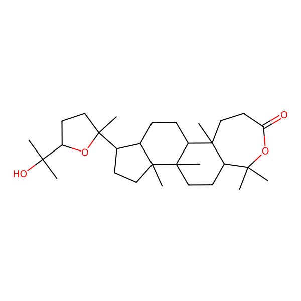 2D Structure of 15-[5-(2-Hydroxypropan-2-yl)-2-methyloxolan-2-yl]-2,7,7,11,12-pentamethyl-6-oxatetracyclo[9.7.0.02,8.012,16]octadecan-5-one