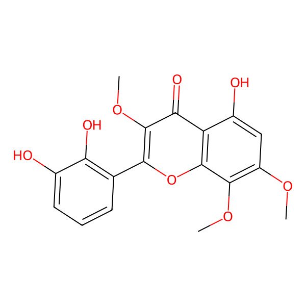 2D Structure of 5,2',3'-Trihydroxy-3,7,8-trimethoxyflavone