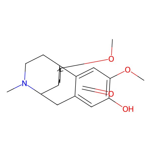 2D Structure of (1S,9S,10R)-5-hydroxy-4,13-dimethoxy-17-methyl-17-azatetracyclo[7.5.3.01,10.02,7]heptadeca-2,4,6,13-tetraen-12-one