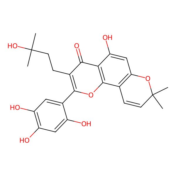 2D Structure of 5,2',4',5'-Tetrahydroxy-3-(3-hydroxy-3-methylbutyl)-6'',6''-dimethylpyrano[2'',3'':7,8]flavone