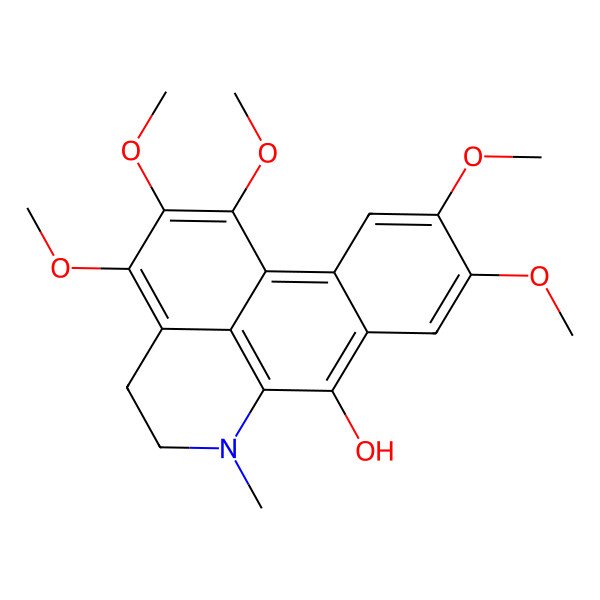 2D Structure of 4,5,14,15,16-Pentamethoxy-10-methyl-10-azatetracyclo[7.7.1.02,7.013,17]heptadeca-1(16),2,4,6,8,13(17),14-heptaen-8-ol
